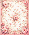 Pink Floral Scrollwork Patterned Rug