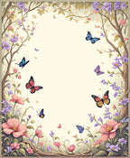 Whimsical Butterfly Floral Garden Rug