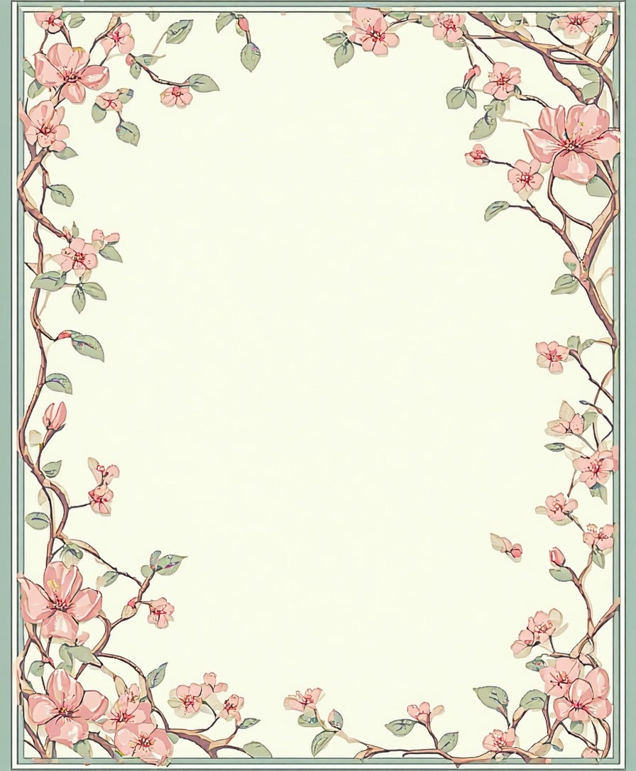 Vintage Floral Branches Delicate Pattern Rug