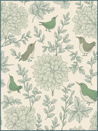 Whimsical Birds Floral Pattern Rug