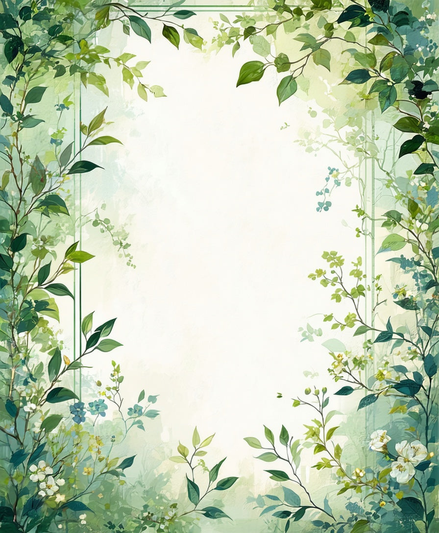 Lush Greenery Floral Vine Pattern Rug