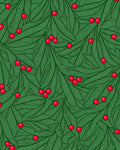 Evergreen Holly Berry Garden Rug