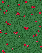Evergreen Holly Berry Garden Rug