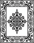 Intricate Floral Scrollwork Frame Design Rug
