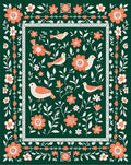 Coral Birds With Botanical Flourish Pattern Rug