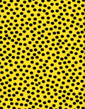 Bold Yellow Black Polka Dot Design Rug
