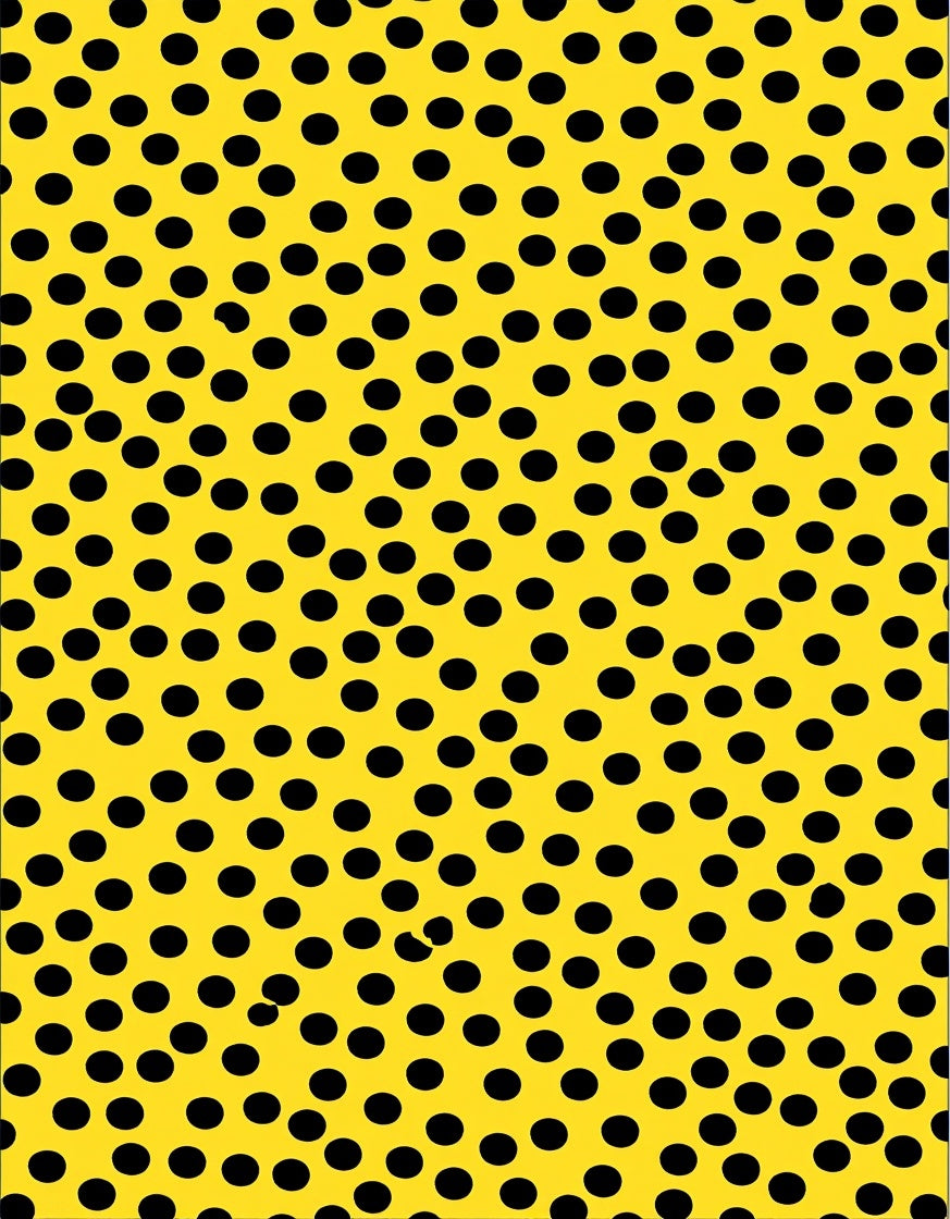 Bold Yellow Black Polka Dot Design Rug