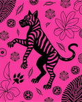 Vibrant Tiger Floral Pattern Art Rug