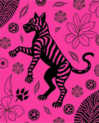 Vibrant Tiger Floral Pattern Art Rug