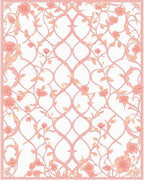 Delicate Floral Lattice Pattern Rug