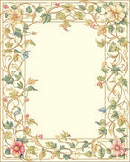 Botanical Vine Floral Scroll Pattern Rug