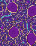 Bold Purple Floral Swirl Design Rug