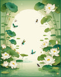 Tranquil Lotus Pond Butterfly Design Rug