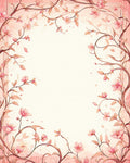 Pink Floral Vine Pattern Rug