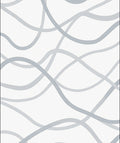 Soft Blue Curving Lines Rug