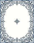 Ornate Cobalt Scroll Bloom Design Rug