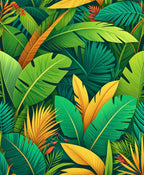 Tropical Jungle Leaf Pattern Design Rug