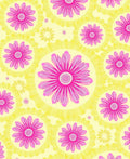 Pink Yellow Floral Sunburst Pattern Rug