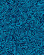 Deep Blue Floral Whimsical Design Rug