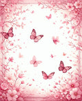 Pink Butterfly and Floral Whimsical Pattern Rug