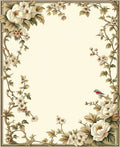 Elegant Floral Branch Whimsical Bird Rug