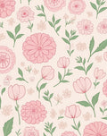 Pink Floral Garden Pattern Rug