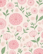 Pink Floral Garden Pattern Rug