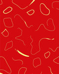 Whimsical Red Yellow Abstract Lines Rug