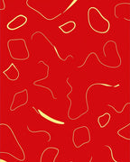 Whimsical Red Yellow Abstract Lines Rug