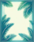 Tropical Leaf Bordered Design Rug