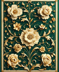 Ornate Floral Scroll Detailed Pattern Rug