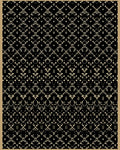Ornate Black Gold Ornamental Design Rug