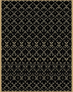 Ornate Black Gold Ornamental Design Rug