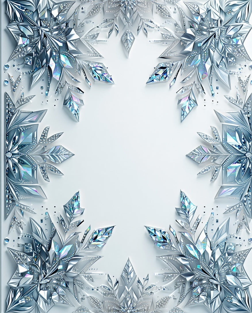Icy Crystal Snowflake Pattern Rug