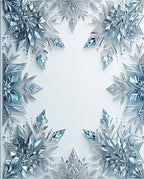 Icy Crystal Snowflake Pattern Rug