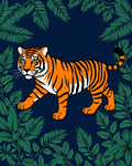Bold Tiger Tropical Foliage Design Rug
