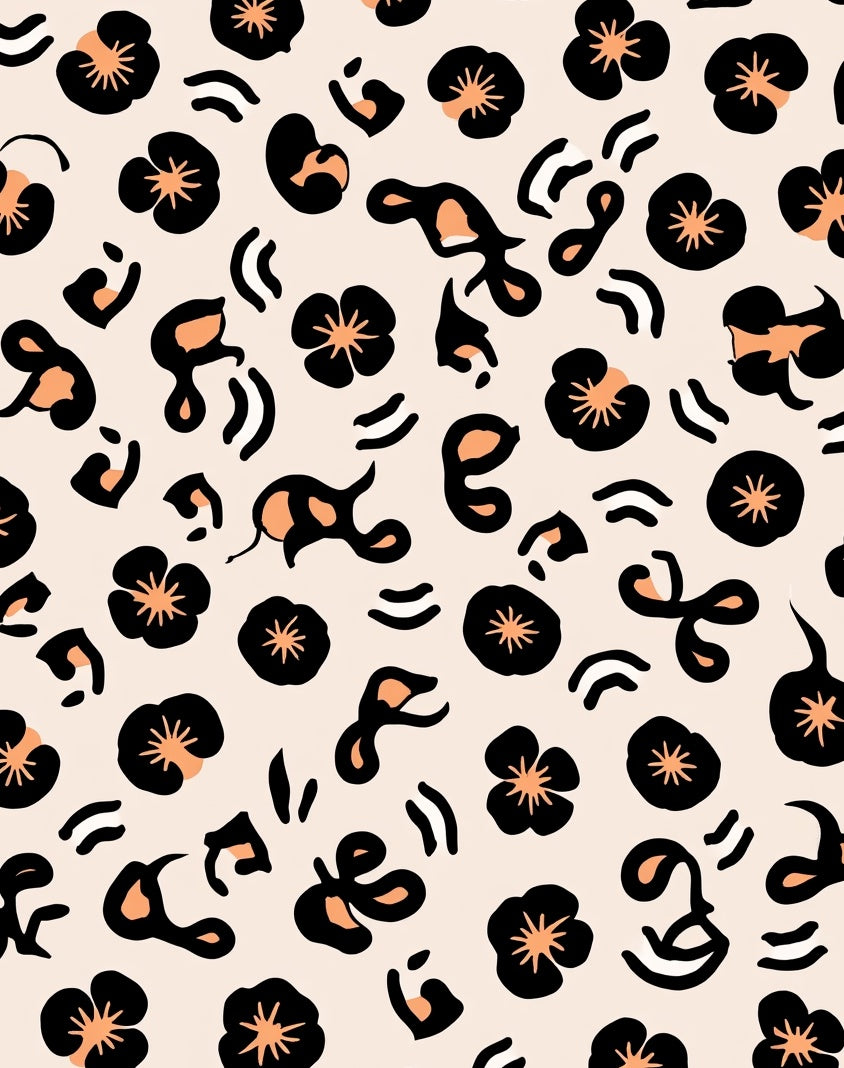 Wildflower And Leopard Chic Design Rug