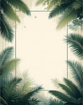 Tropical Palm Frond Border Rug