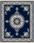 Classic Floral Medallion Navy Rug