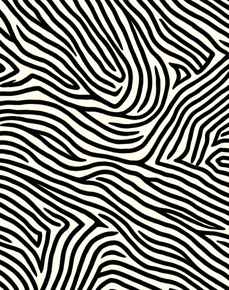 Bold Black And White Zebra Pattern Rug