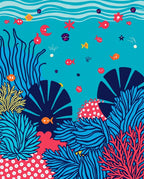 Undersea Life Coral Fish Pattern Rug