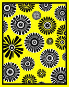 Bold Floral Sunburst Pattern Rug