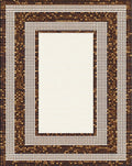 Layered Circles Geometric Brown Design Rug