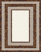 Layered Circles Geometric Brown Design Rug