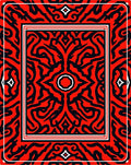 Bold Red Black Abstract Pattern Rug