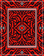 Bold Red Black Abstract Pattern Rug