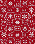 Crimson Snowflake Medallion Arrangement Rug
