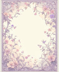 Elegant Floral Vine Lavender Border Rug