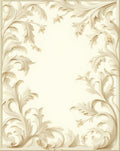 Classic Floral Scrollwork Cream Border Rug