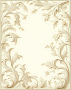 Classic Floral Scrollwork Cream Border Rug